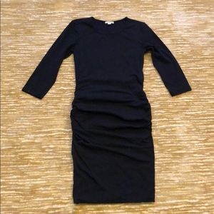 James Perse Cotton Dress Ruched Navy 2